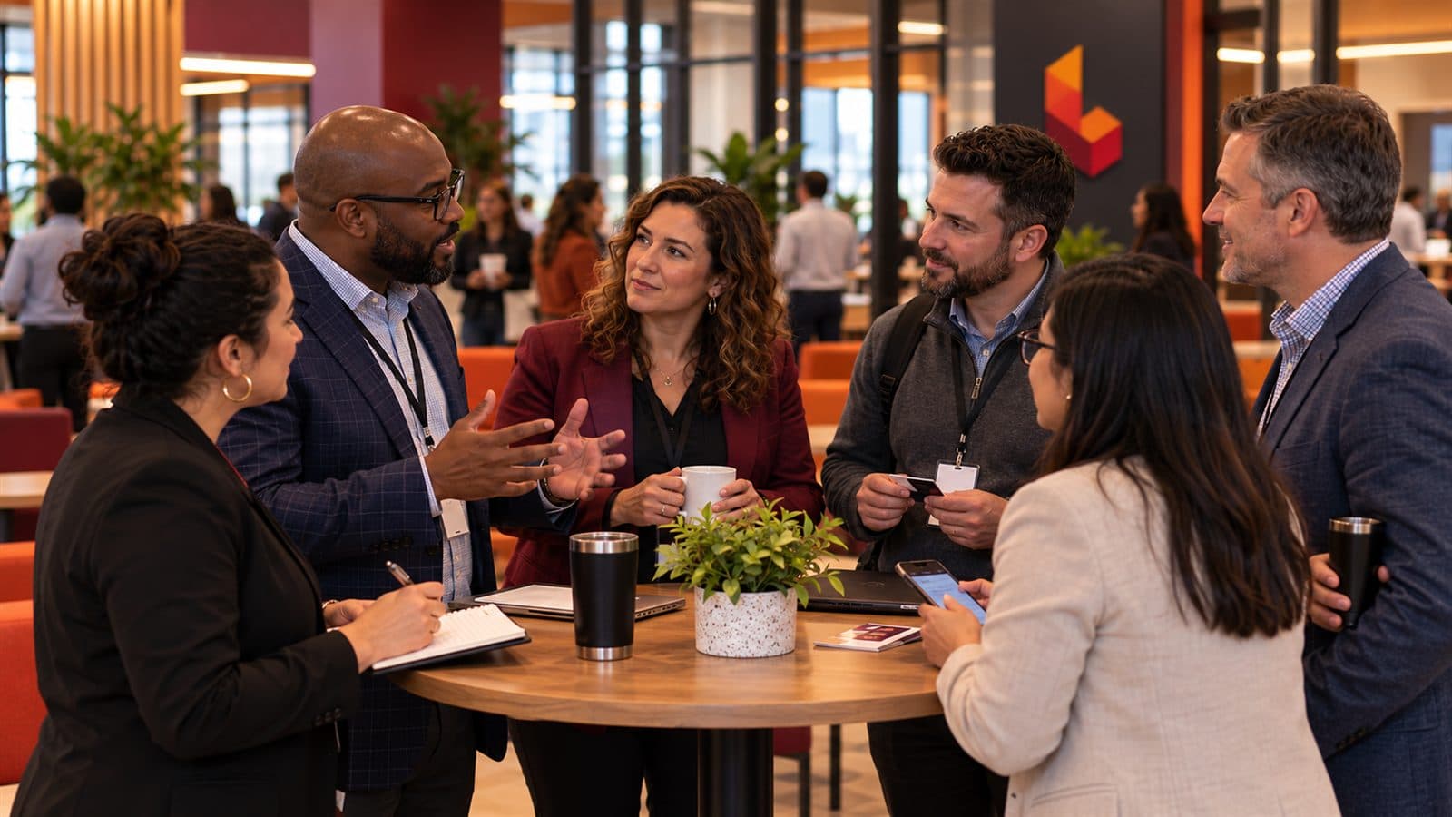 Organization leaders talking at a Louisville AI Center gathering